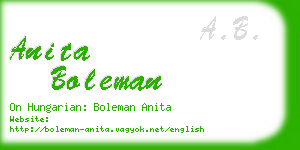 anita boleman business card